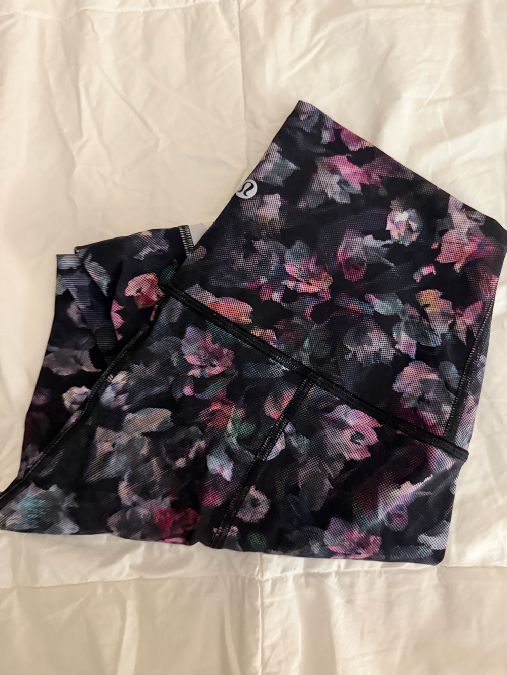 lululemon athletica Black Floral Print Leggings
